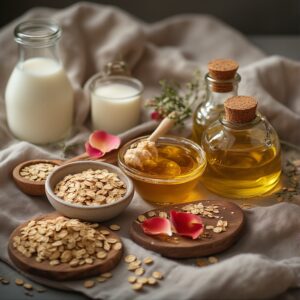 Honey, Oats, Milk, Olive Oil, Rose